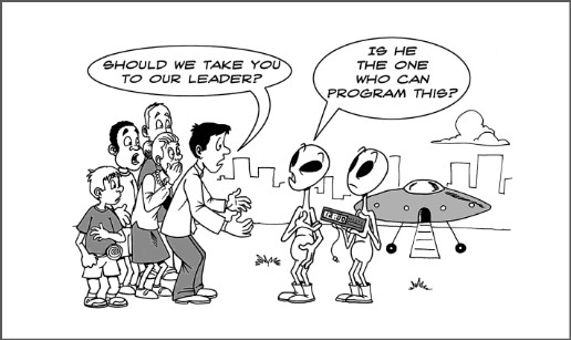Cartoon strip &quot;Take us to your leader... if he knows how to program&quot; from &quot;The Art of Readable Code&quot;